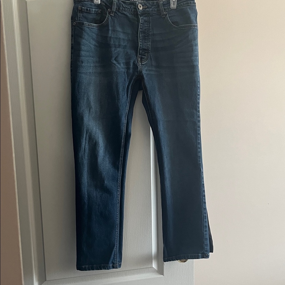 Sears Men's Dark Blue Straight Jeans